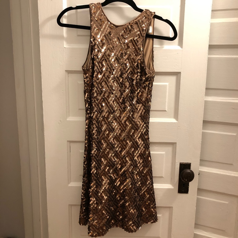 Dress the Population Mia Bronze Sequin Dress XS